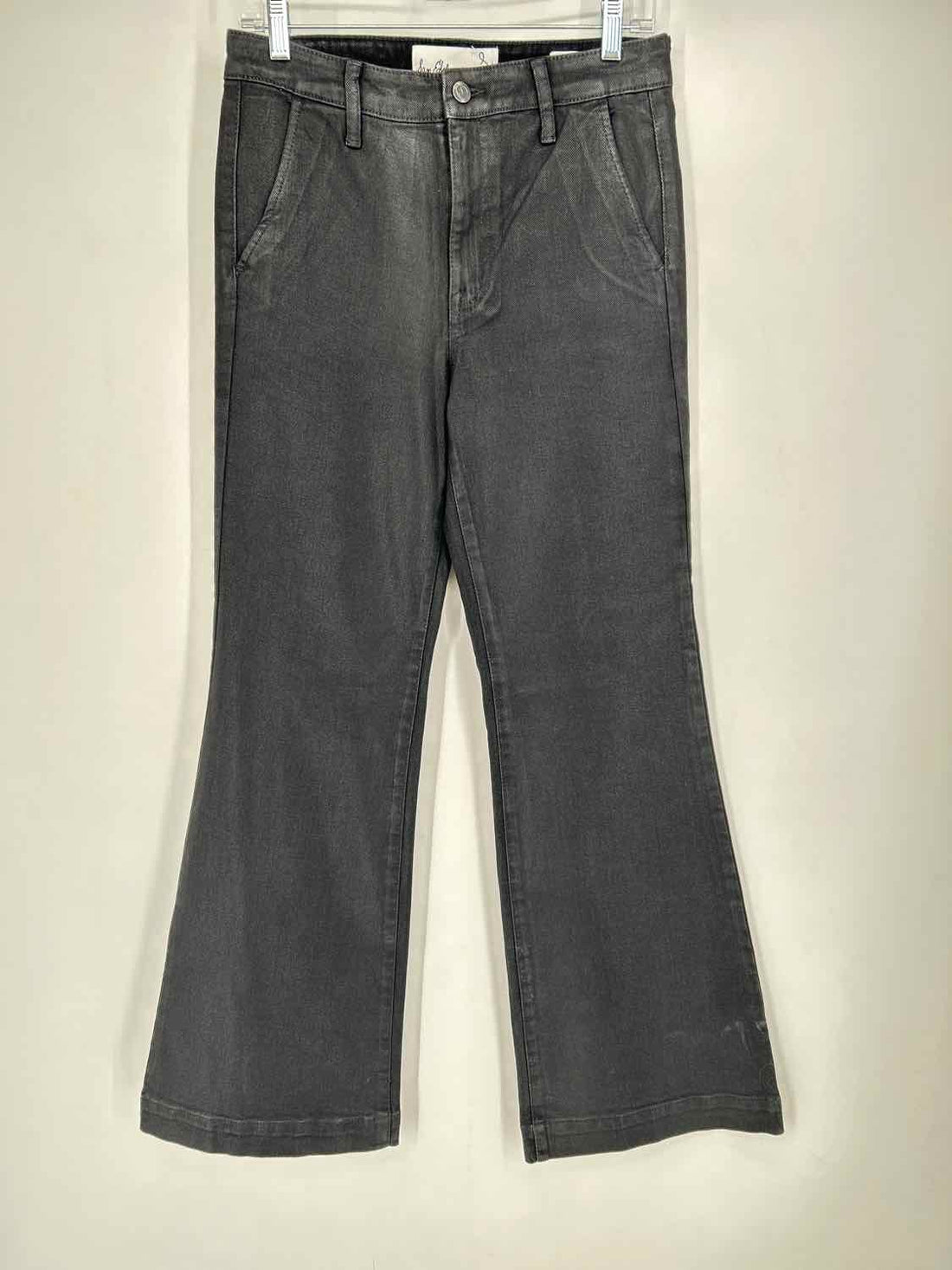 Sam Edelman Size 27 Black Coated Denim Jeans