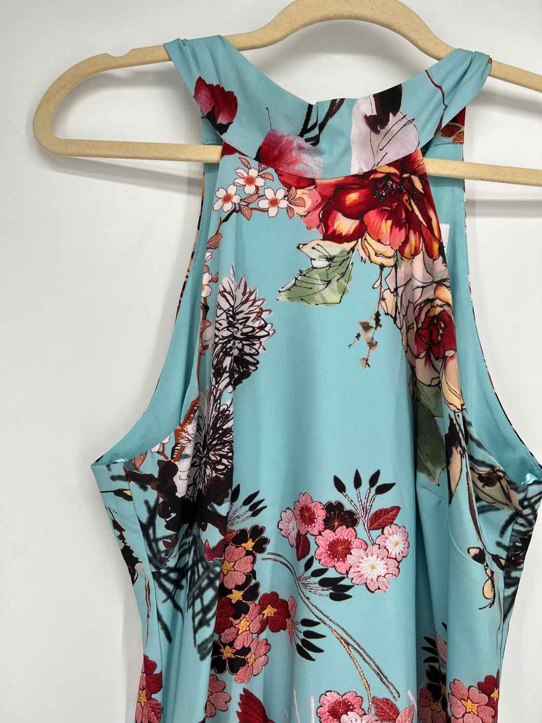 Nicole Miller Size 6 Light Blue Print Sleeveless Dress