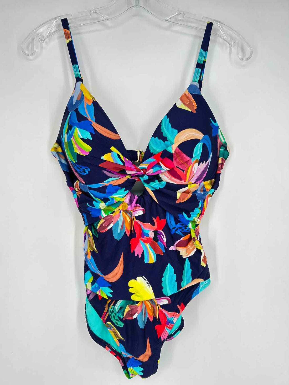 La Blanca Size 8 Navy Floral Swimsuit 1 Piece