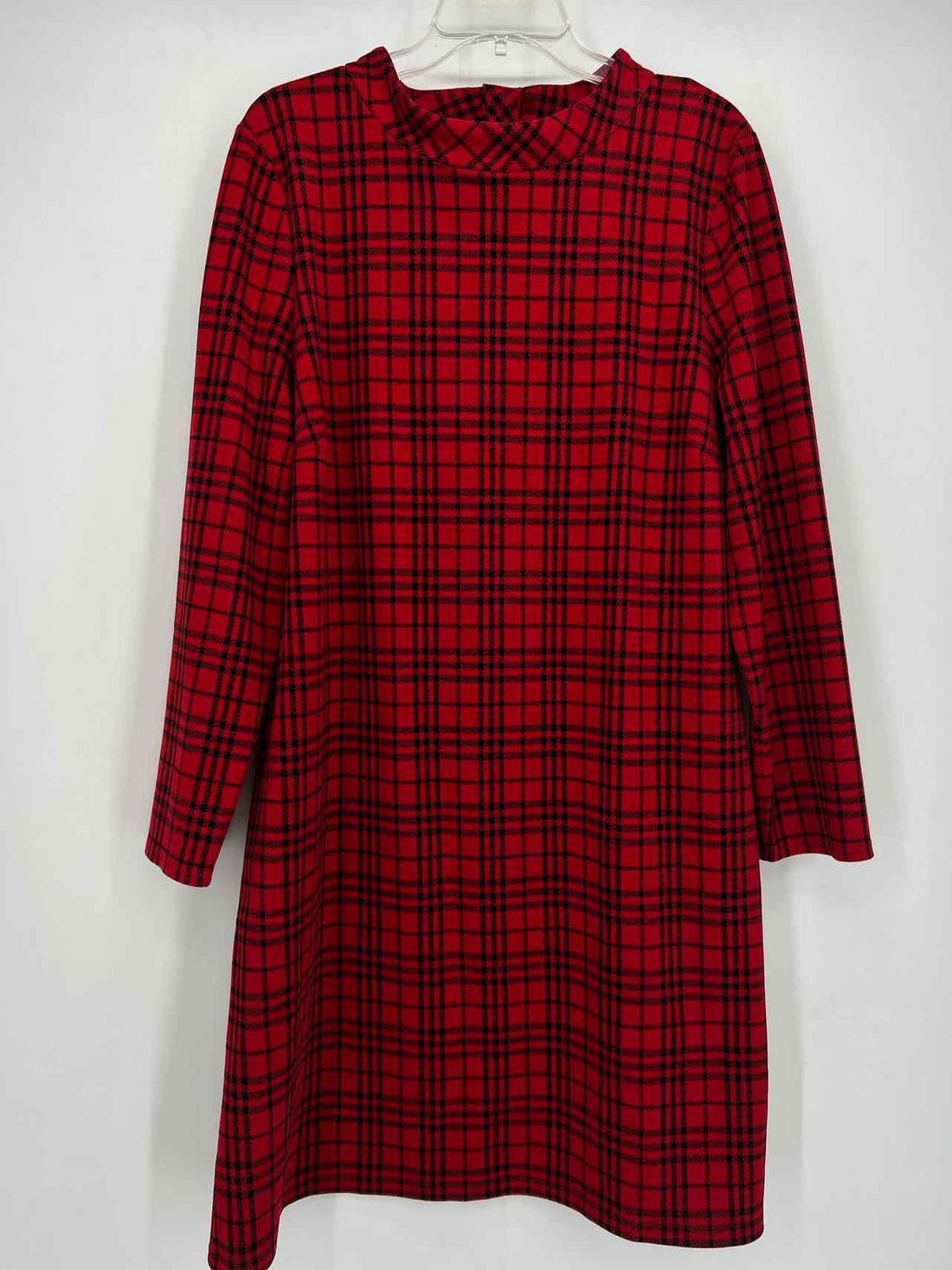 Talbots Size XLP Red & Black Plaid Dress