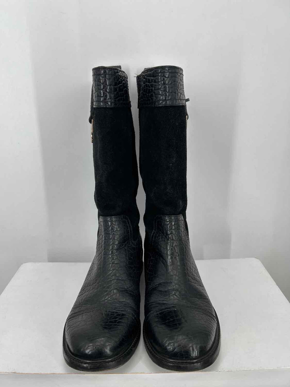 Tory Burch Women Size 8.5 Black Leather Mid Calf Boot