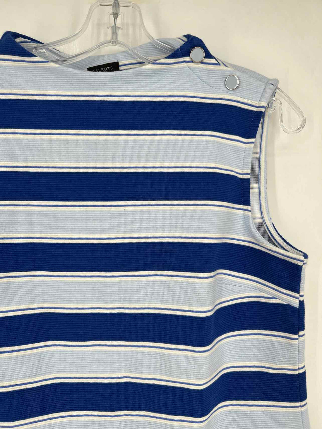 Talbots Size M Blue & White Striped Sleeveless