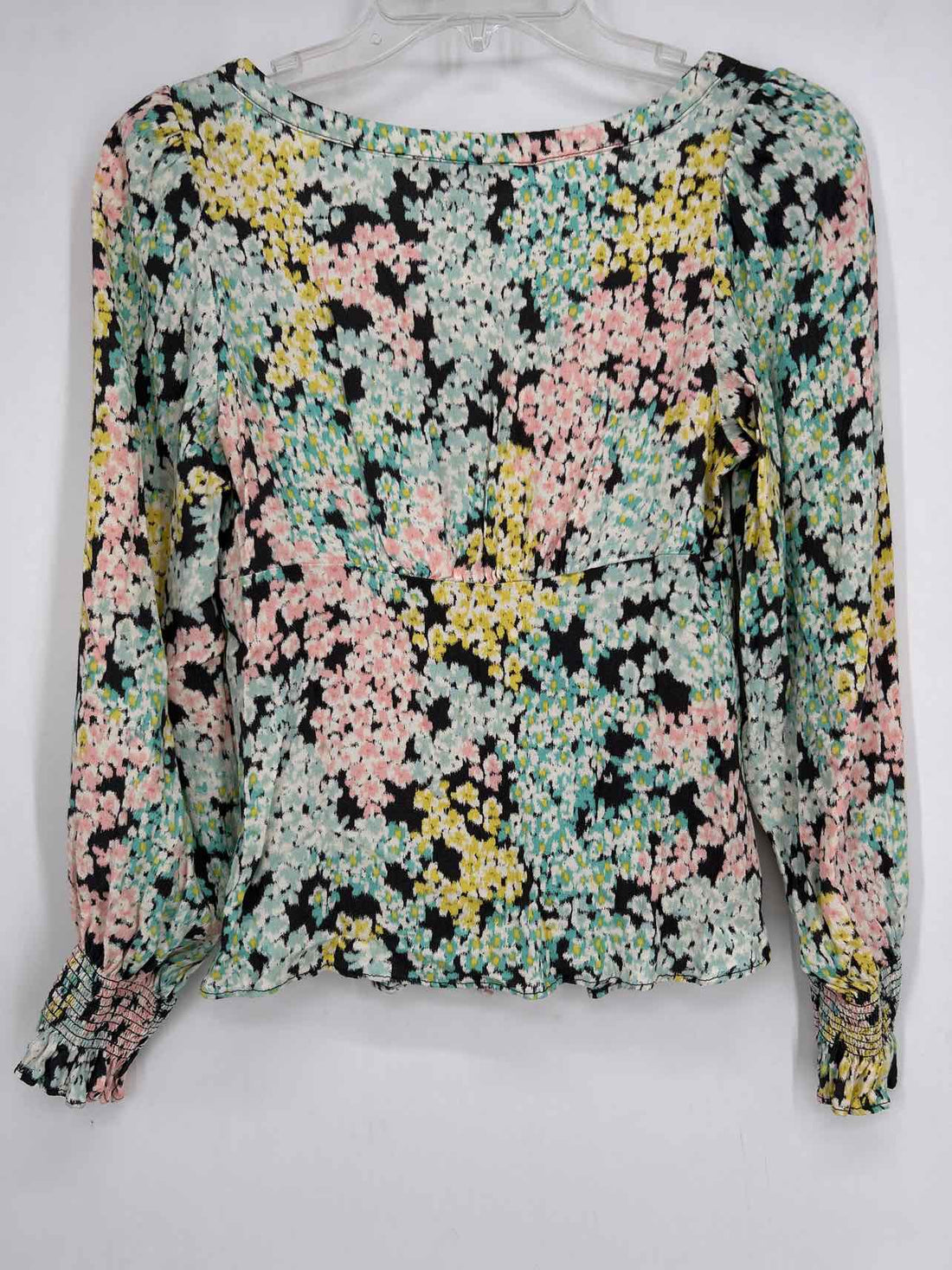 Loft Size XS Dark Gray & Pastel Print Long Sleeve