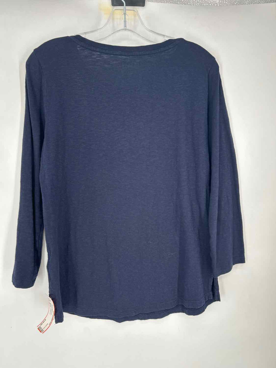 Talbots Size S Navy & White Print Long Sleeve