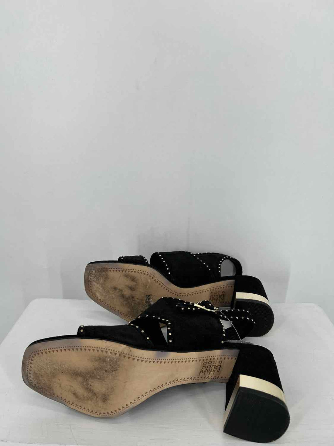 Bruno Premi Women Size 40 Black Gold Stud Heels