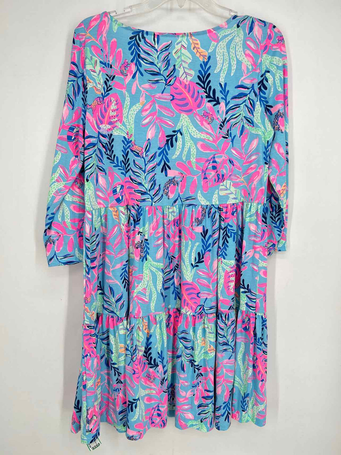 Lilly Pulitzer M Light Blue Floral Long Sleeve Lilly Pulitzer Dress