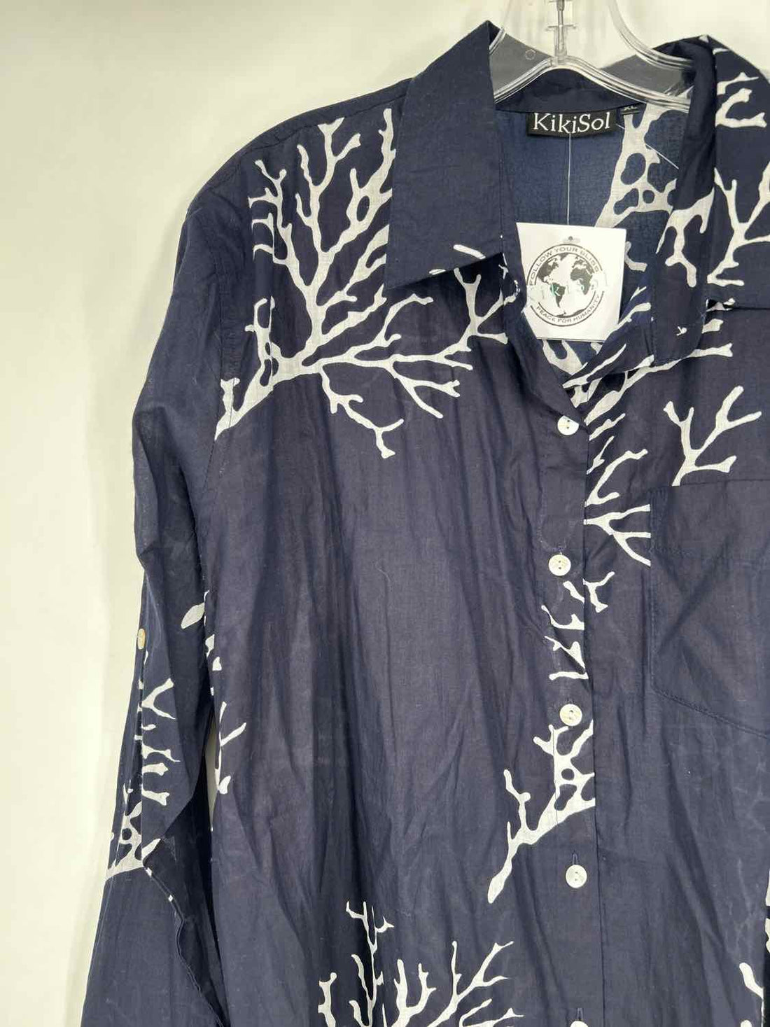 KikiSol Size XL Navy Print NWT Long Sleeve