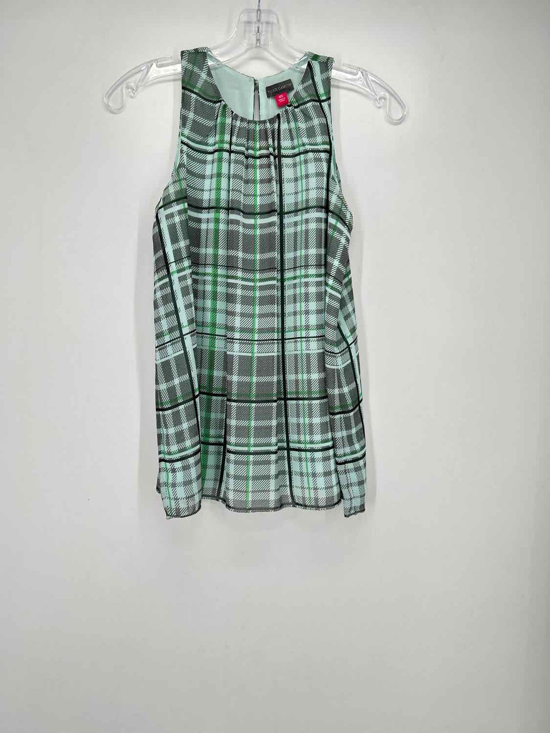 Vince Camuto Size XXS Green Print Sleeveless