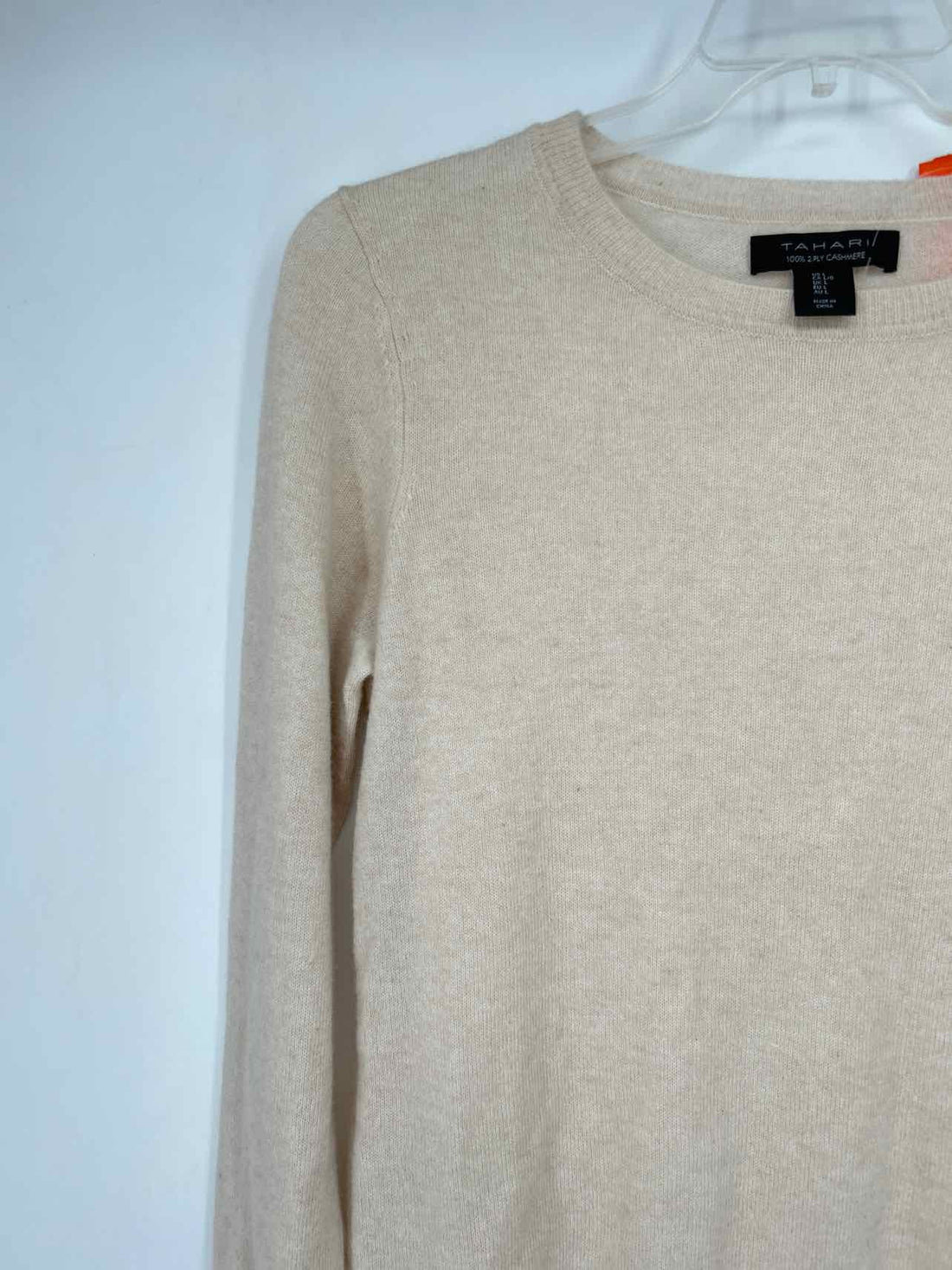 Tahari Size L Cream Cashmere Sweater