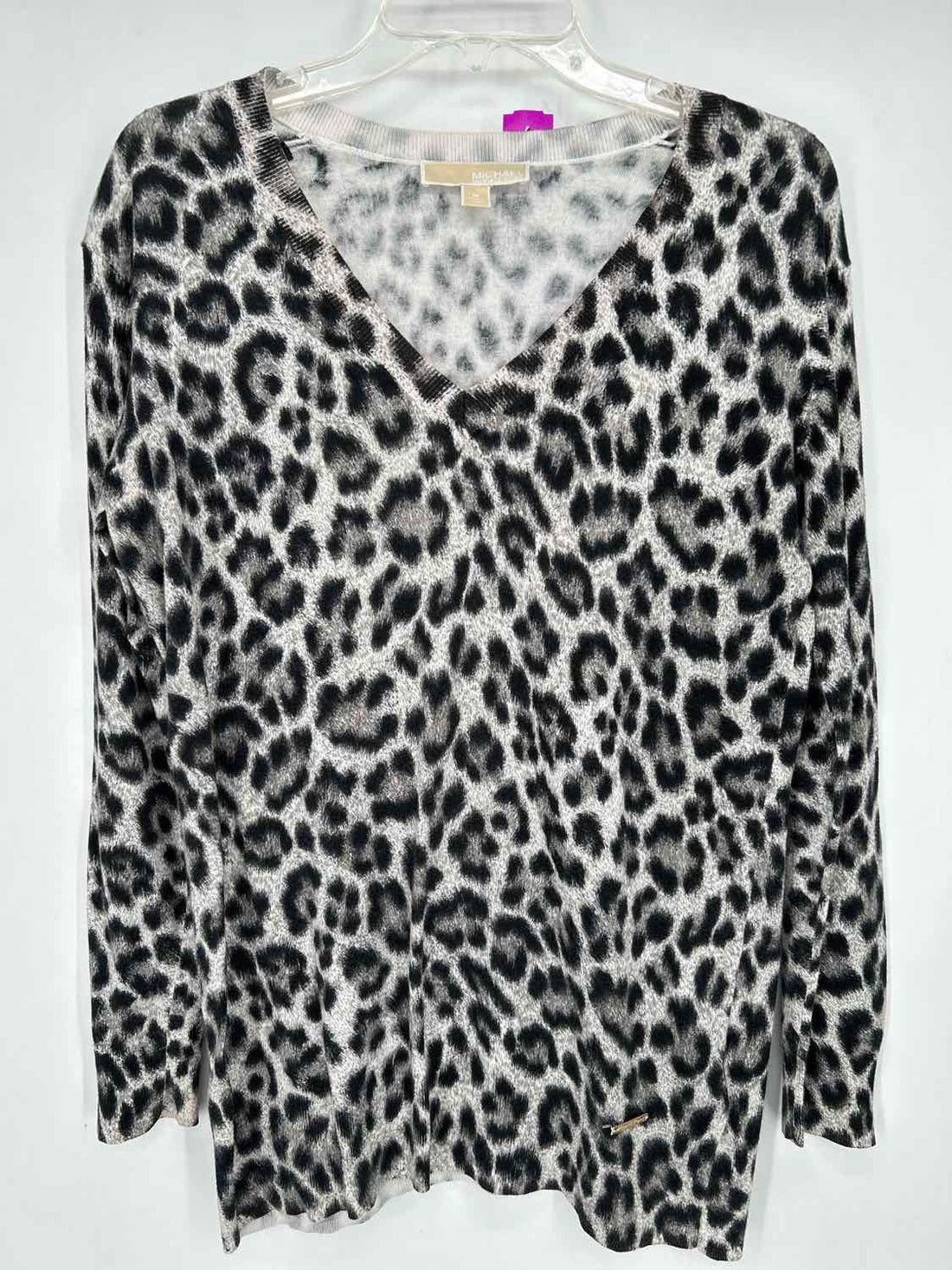 Michael Kors Size M Gray Leopard Sweater