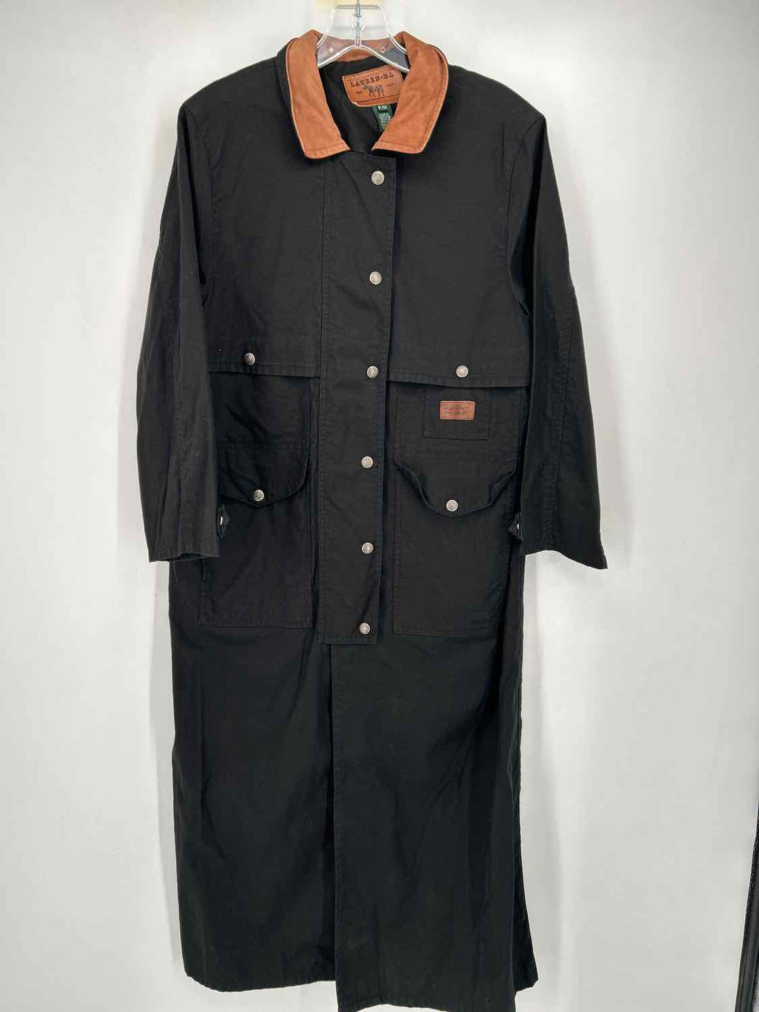 Lauren Ralph Lauren Size MP Black & Brown Vintage Trenchcoat