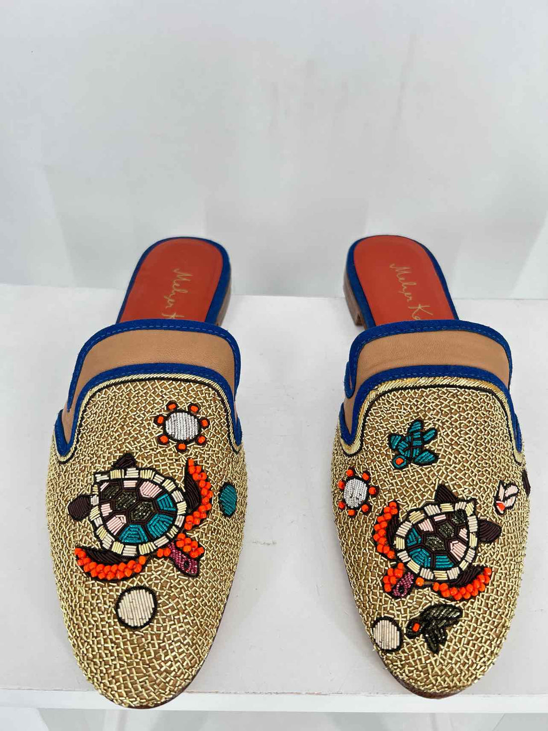 Meher KaKalia Women Size 39.5 Gold Leather Mules