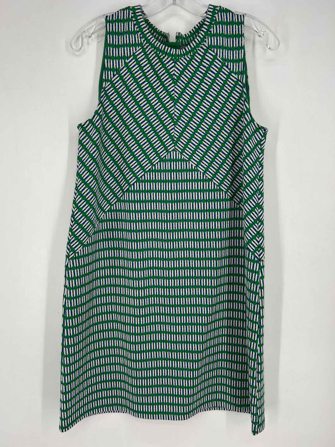 Maeve Size M Green White & Blue Print Sleeveless Dress