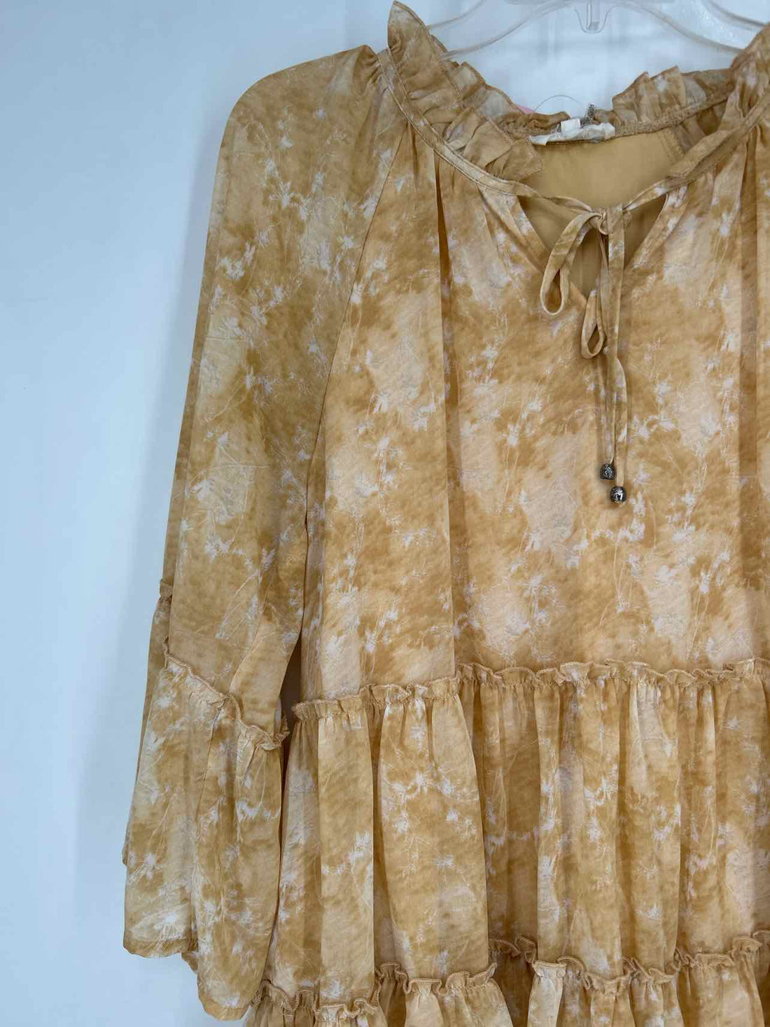 Entro Size S Tan Print Long Sleeve