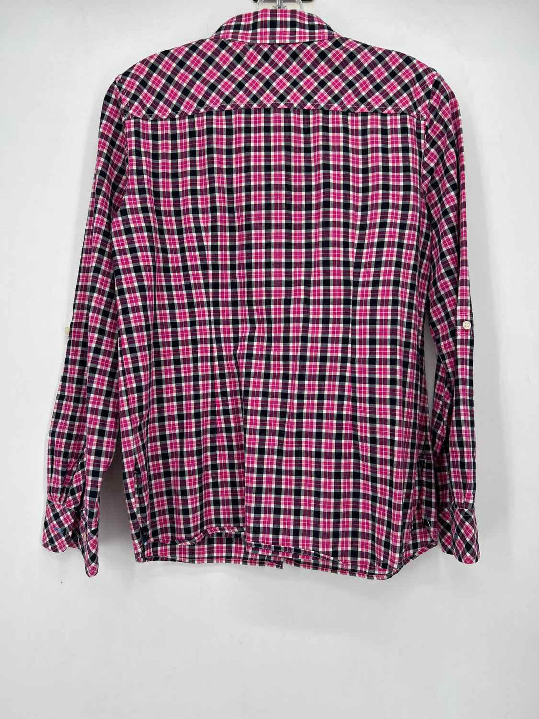 Talbots Size S Pink & Navy Plaid Long Sleeve