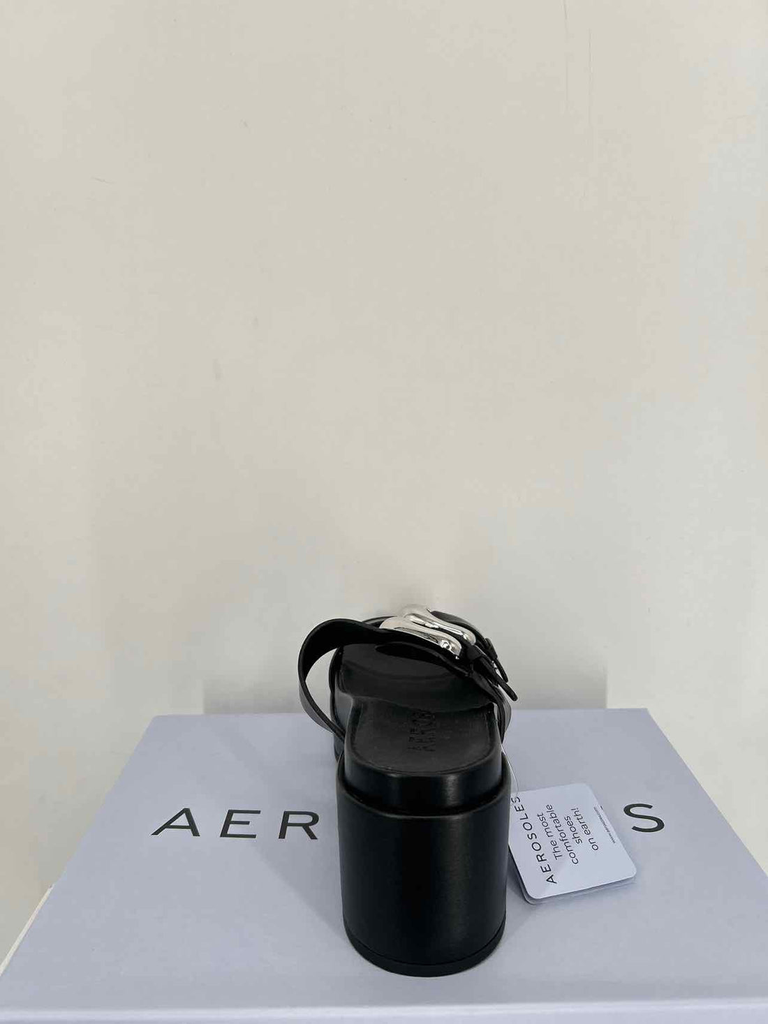 Aerosoles Women Size 6.5 Black New In Box Leather Sandals