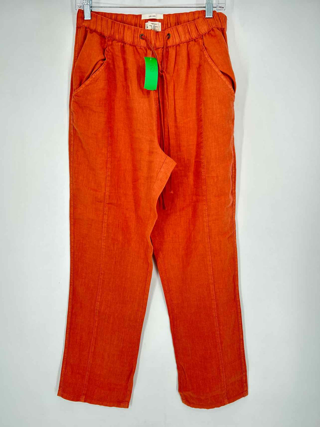 Nicole Miller Size M Orange Linen Pants