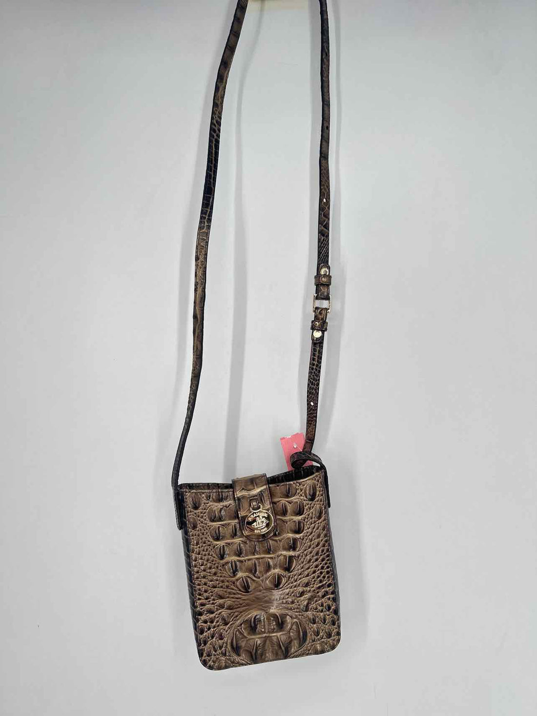 Brahmin Taupe Croc Embossed Excellent Condition Crossbody