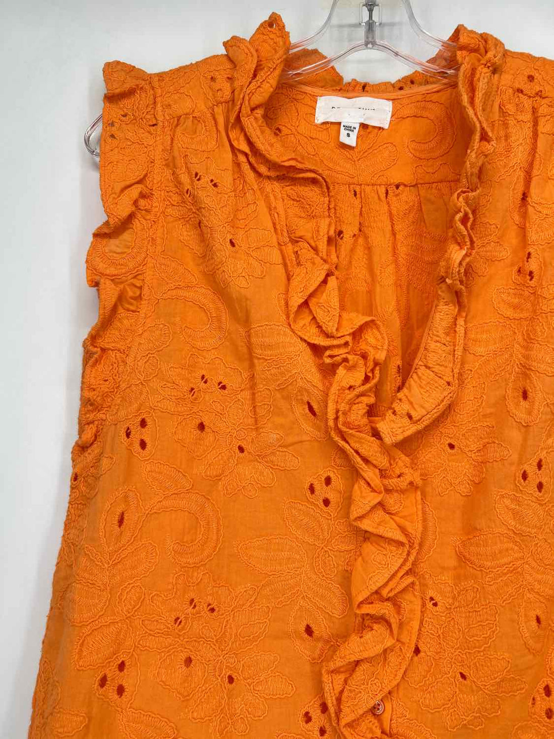 Dear John Size S Orange Eyelet Sleeveless