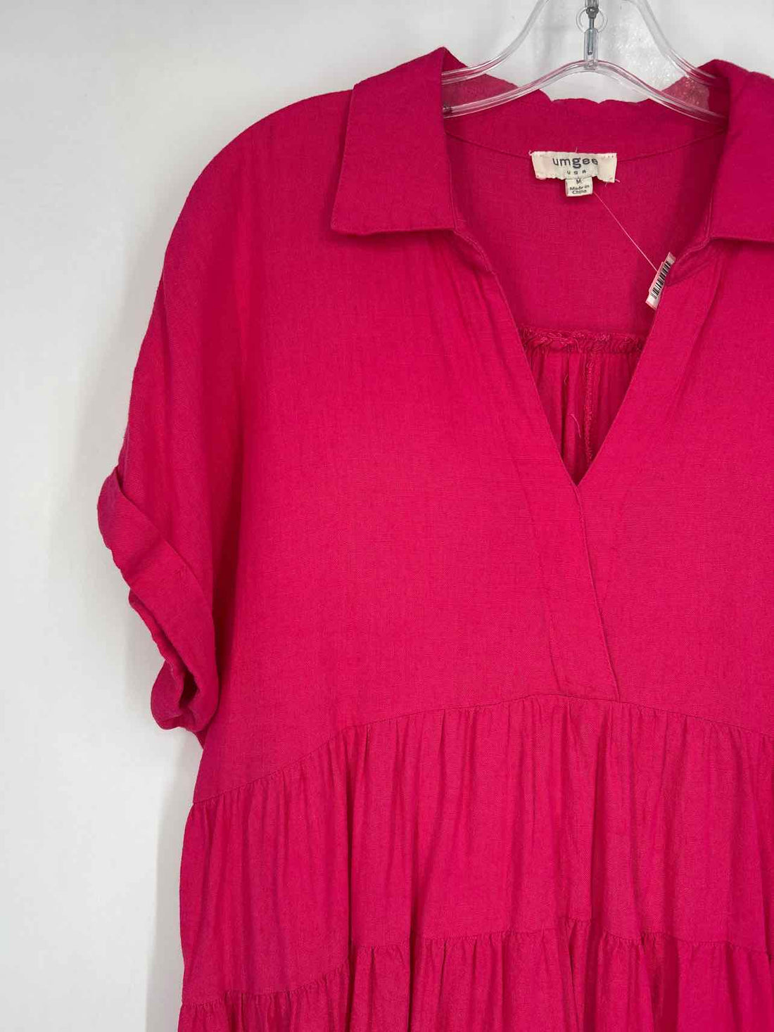 Umgee Size M Hot Pink Short Sleeve Dress