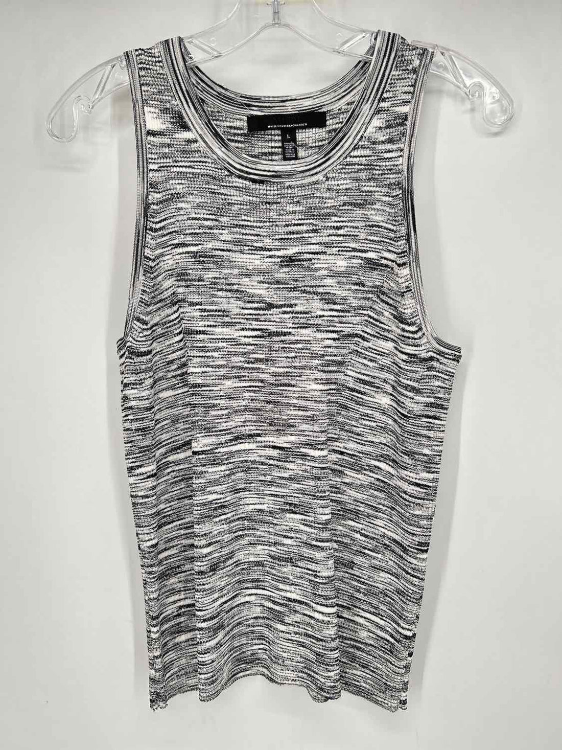 White House Black Market Size L Black & White Striped 2PC Sweater Set