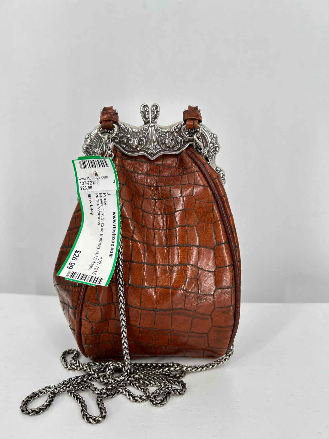 Mark Lifey Brown Croc Embossed Vintage Purse