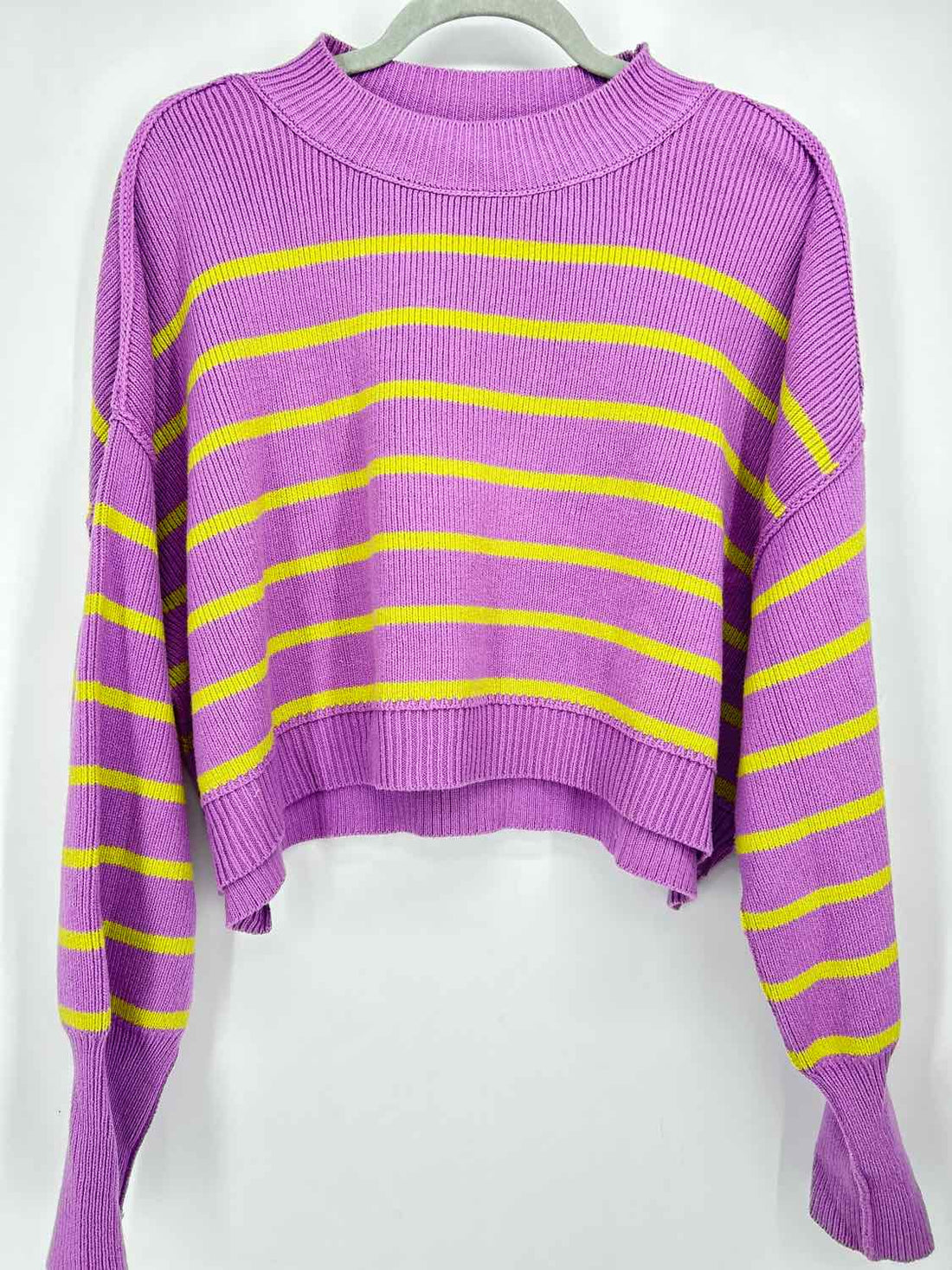 Free People Size S Purple Striped Sweater
