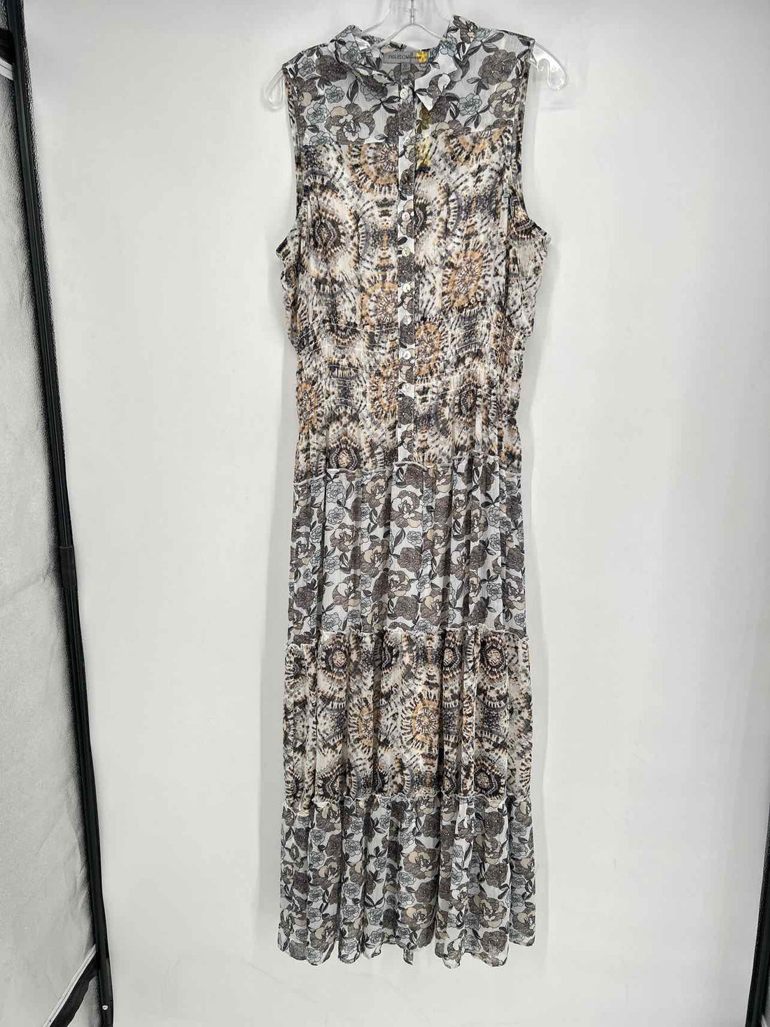 Figueroa & Flower Size XL White & Navy Print Dress
