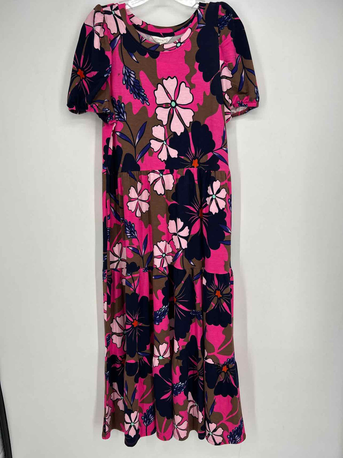 Crown & Ivy Size M Brown & Pink Floral Dress