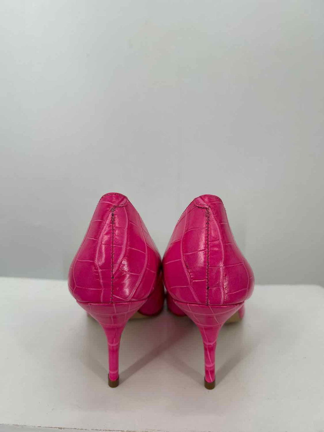 Dune Women Size 39 Pink Croc Embossed Leather Heels