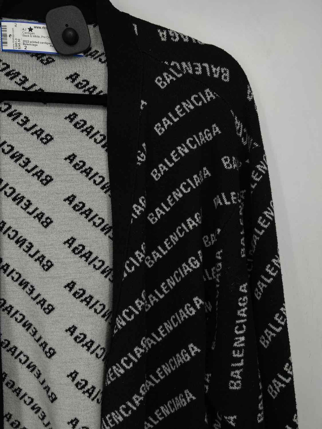 Balenciaga Size 2 Black & White Cardigan