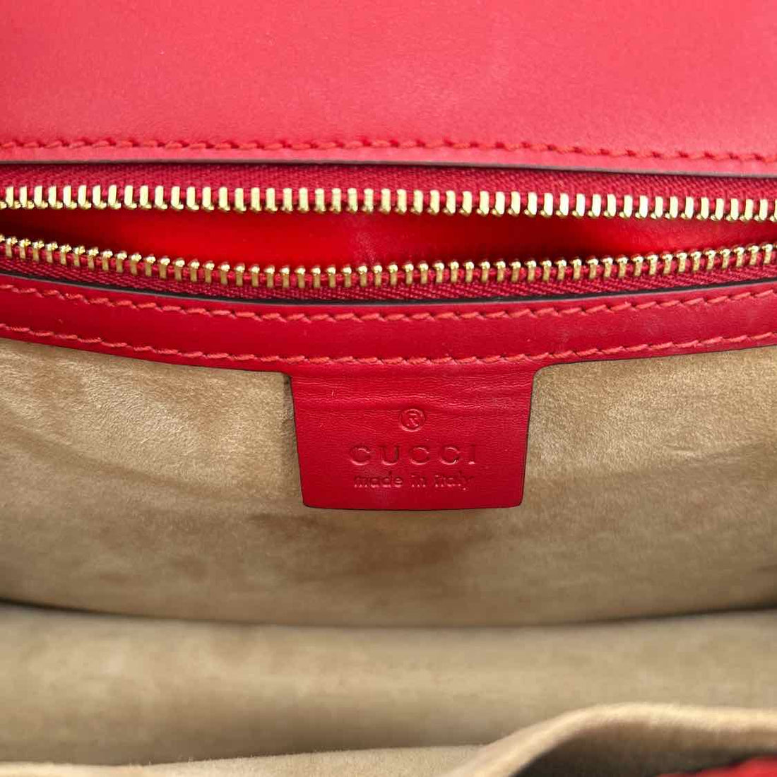 Gucci Sylvie Red Leather Shoulder Purse LUXURY