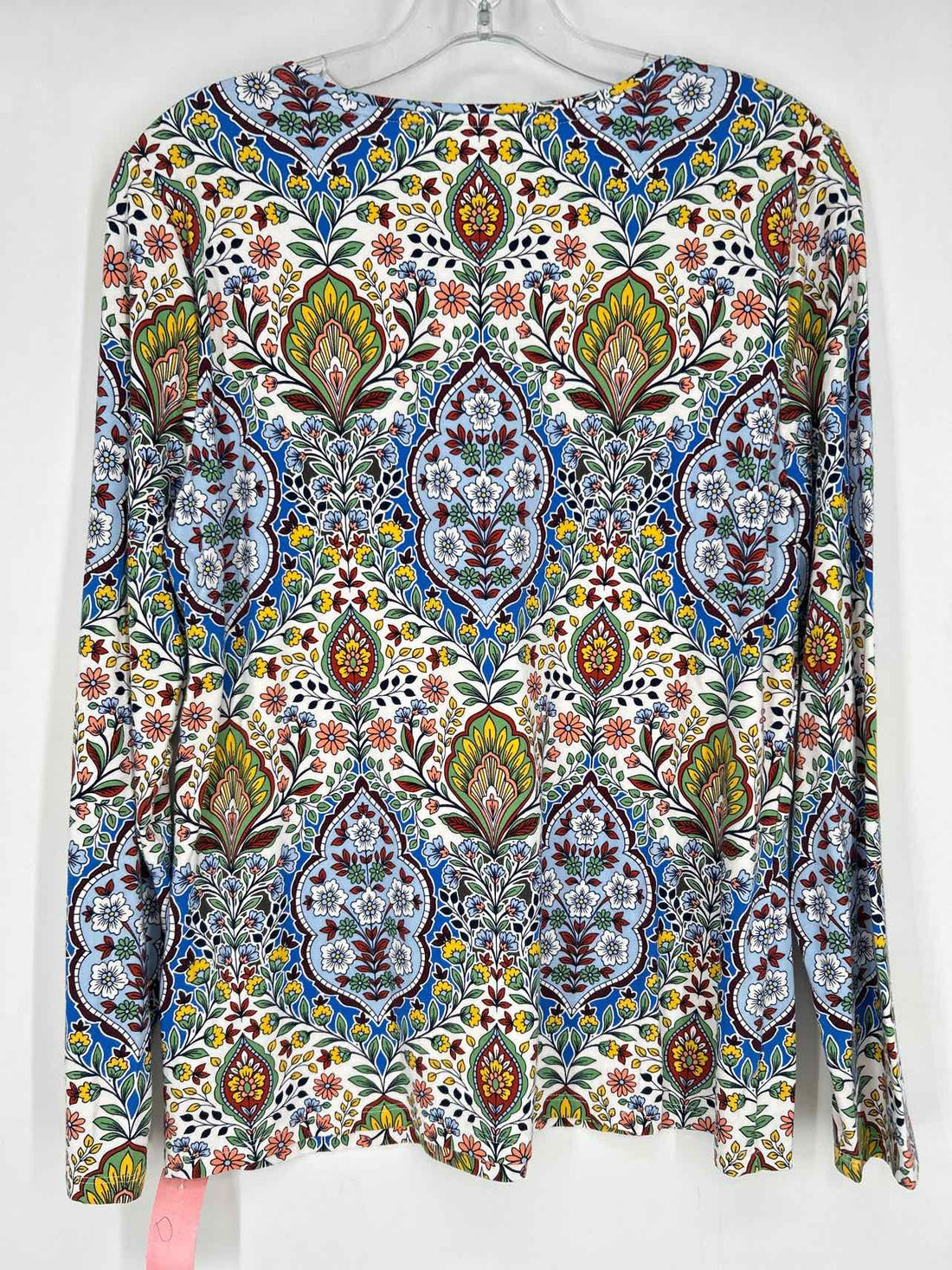 Talbots Size LP White & Blue Floral Long Sleeve