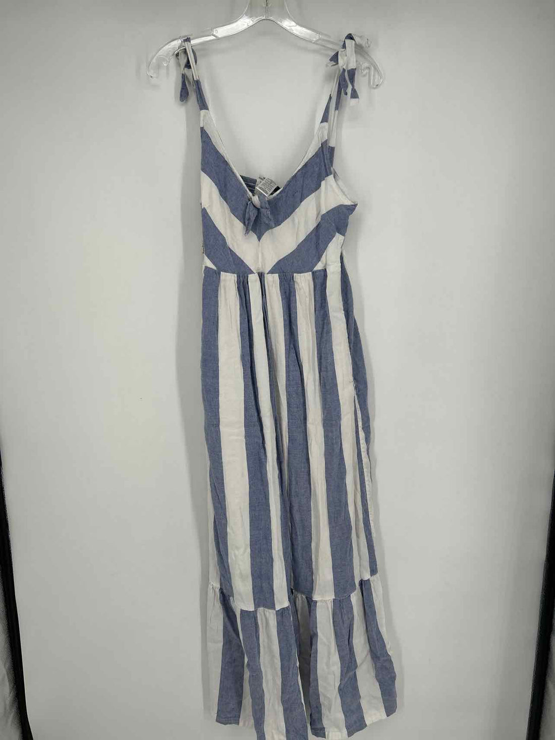 Tommy Bahama Size L White & Blue Striped Maxi