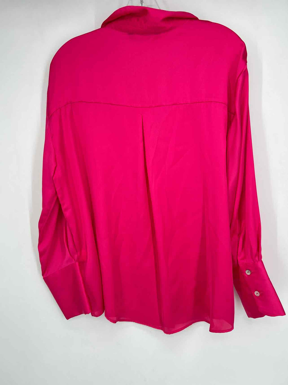 Zara Size XL Hot Pink Satin Like Long Sleeve
