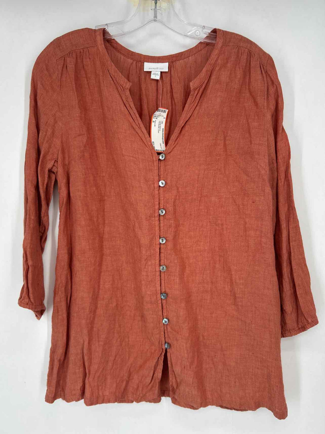 Pure Jill Size S Terracotta Linen Long Sleeve