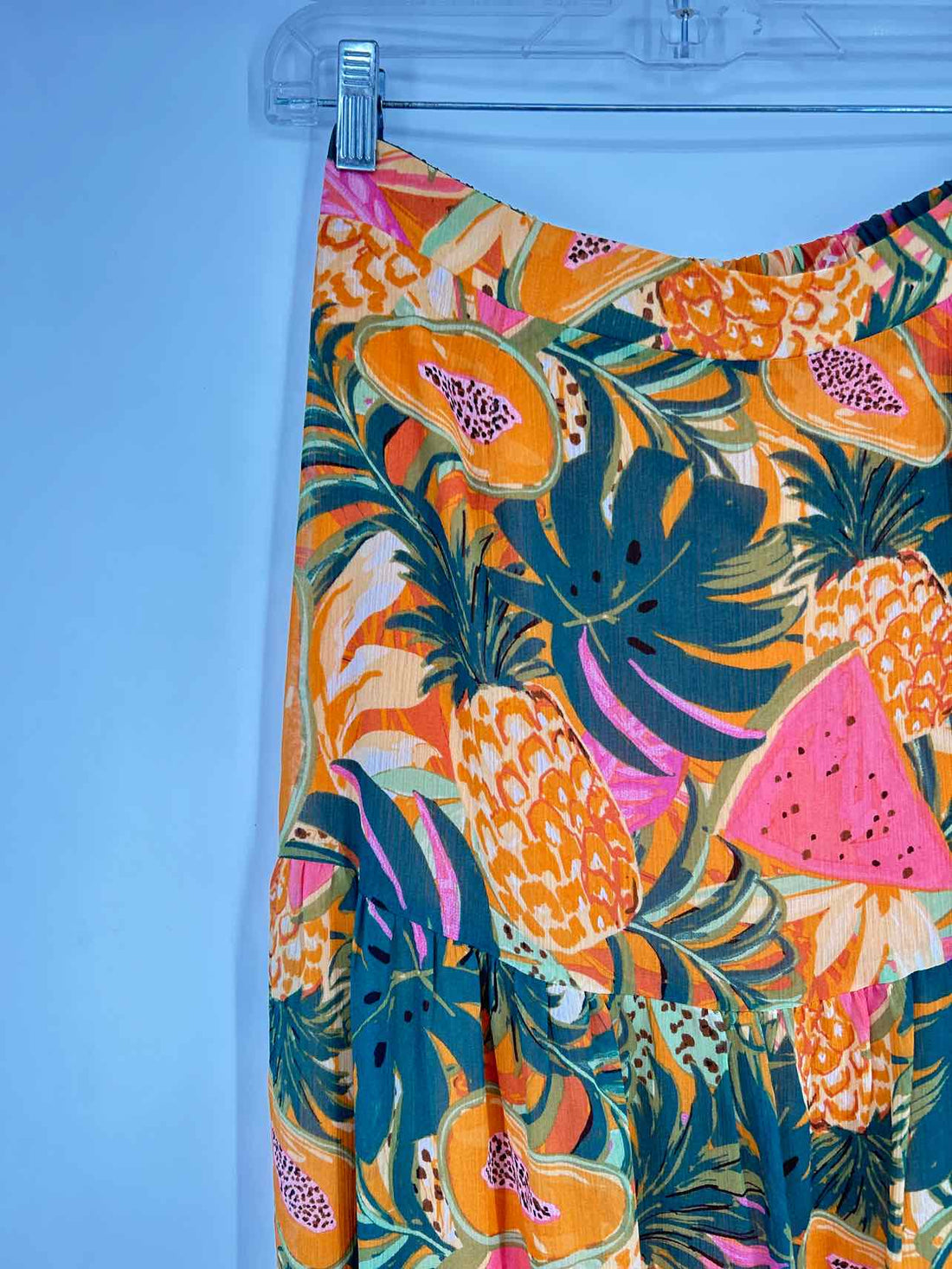 My Danielle Size M Orange & Green Print Skirts