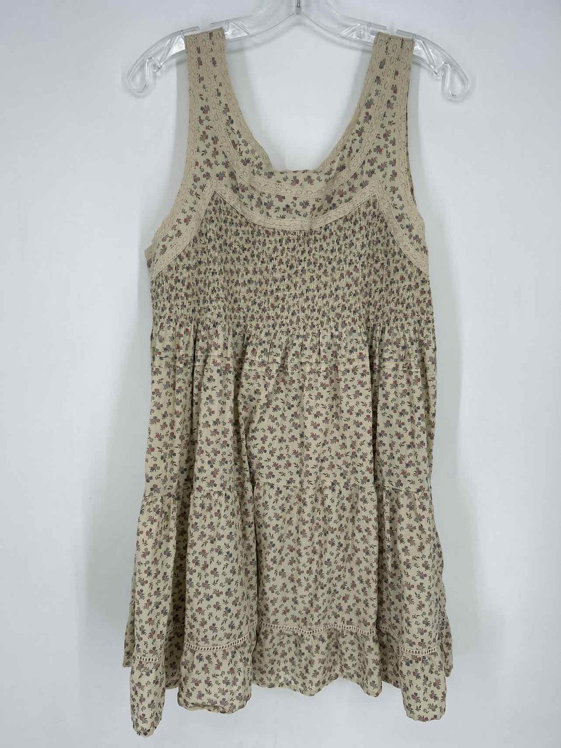 Lucky Brand Size XL Tan Floral Dress