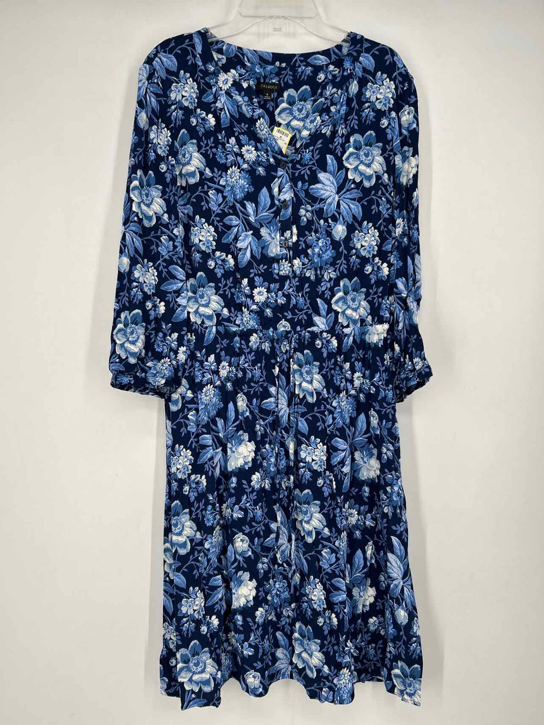 Talbots Size 6 Navy Floral Dress