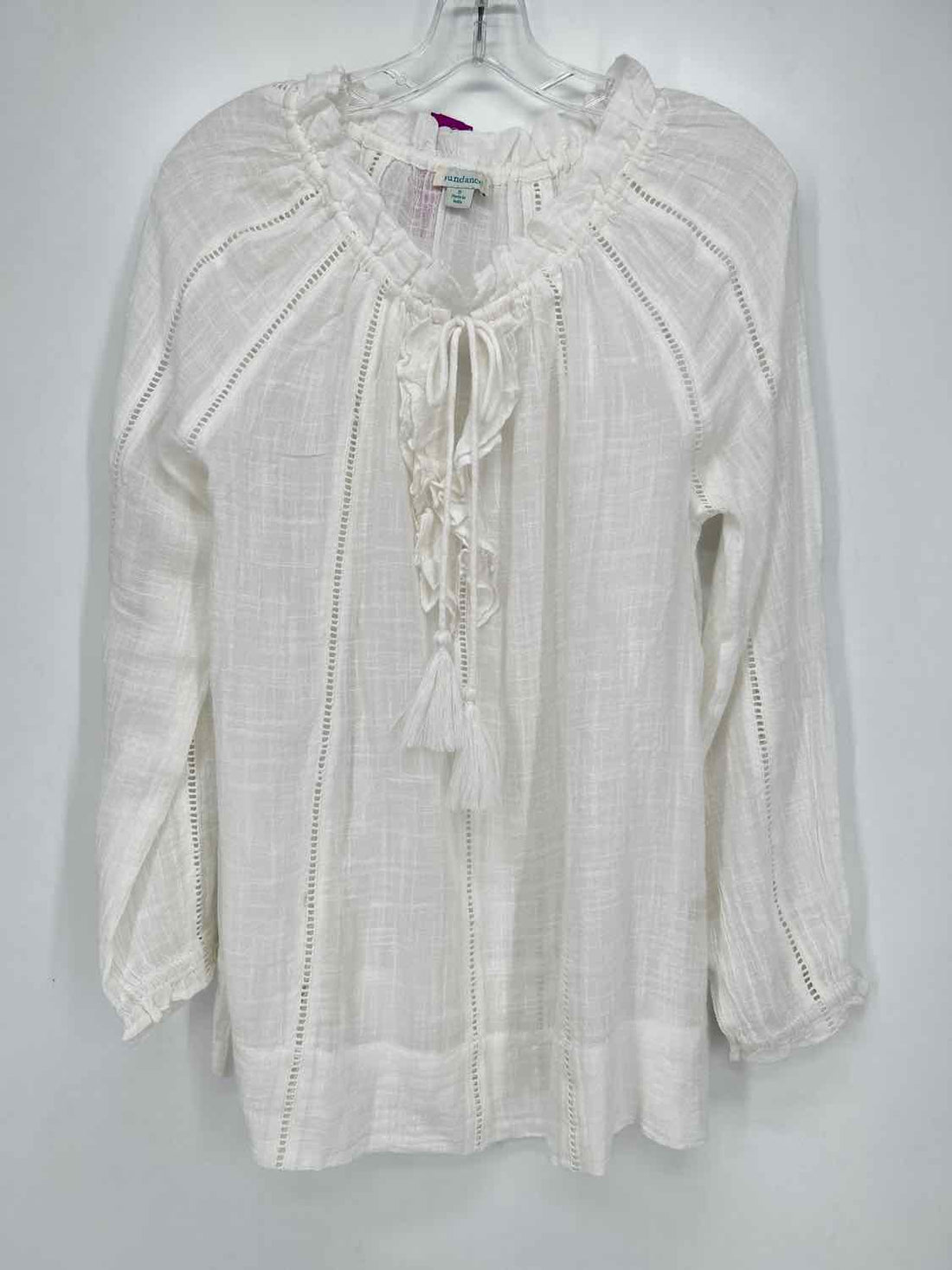Sundance Size S White Cotton/Viscose Long Sleeve