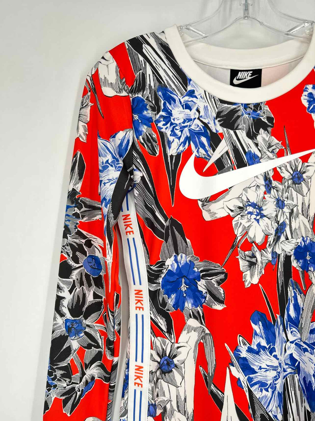Nike Size S Orange Print Long Sleeve Active Dresses
