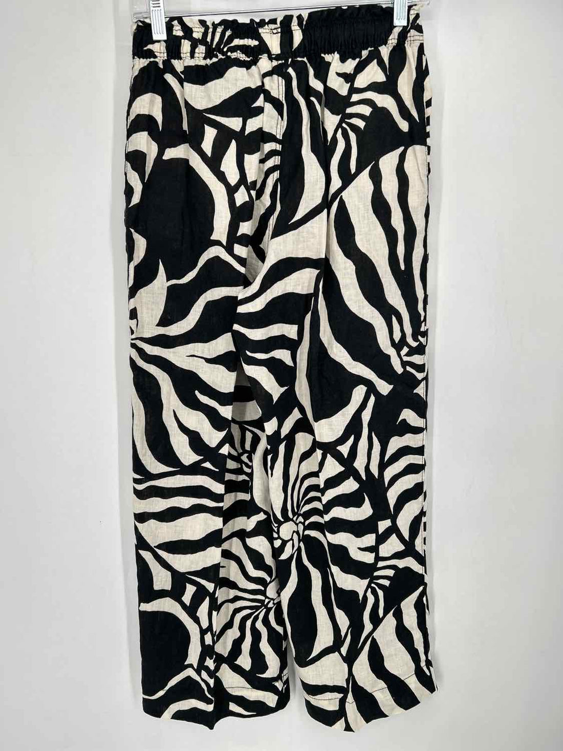 H&M Size S Black & White Linen 100% Pants