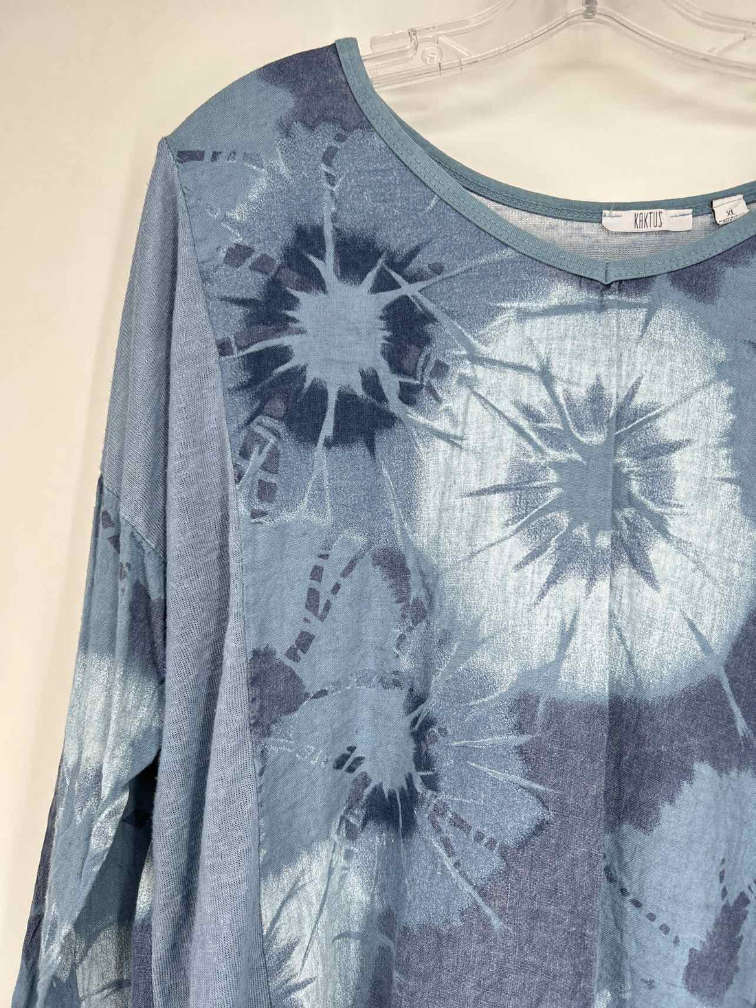 Kaktus Size XL Blue Print Linen Long Sleeve