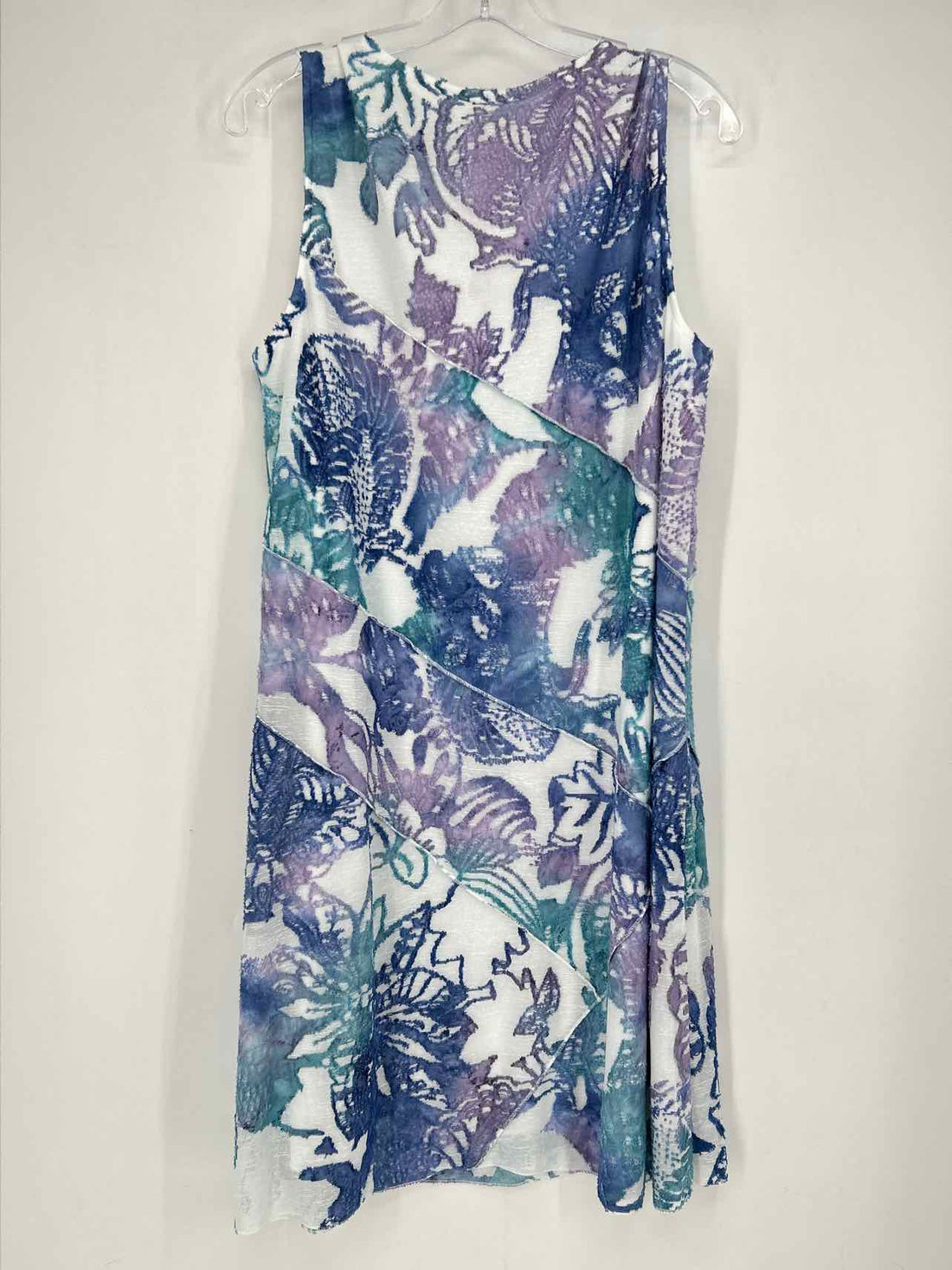 Chicos Size 2/L White & Blue Print NWT Dress