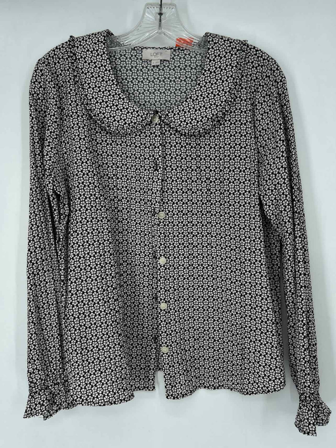 Loft Size M Black & White Print Long Sleeve