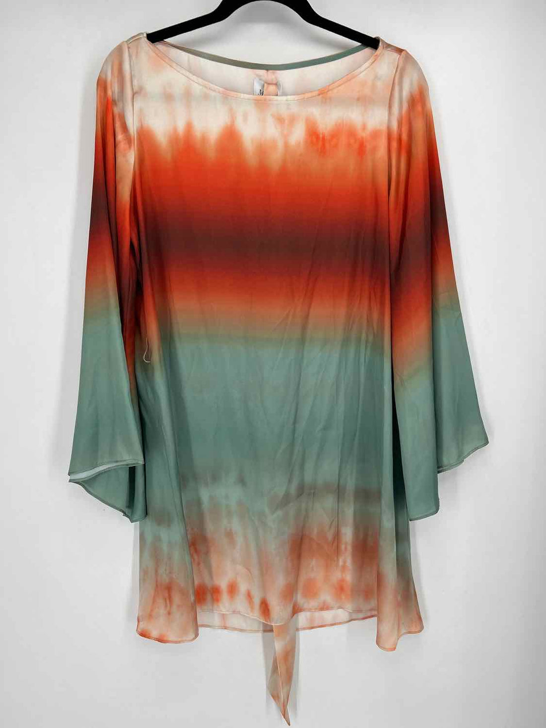 Misa Size S Orange & Green Long Sleeve Dress