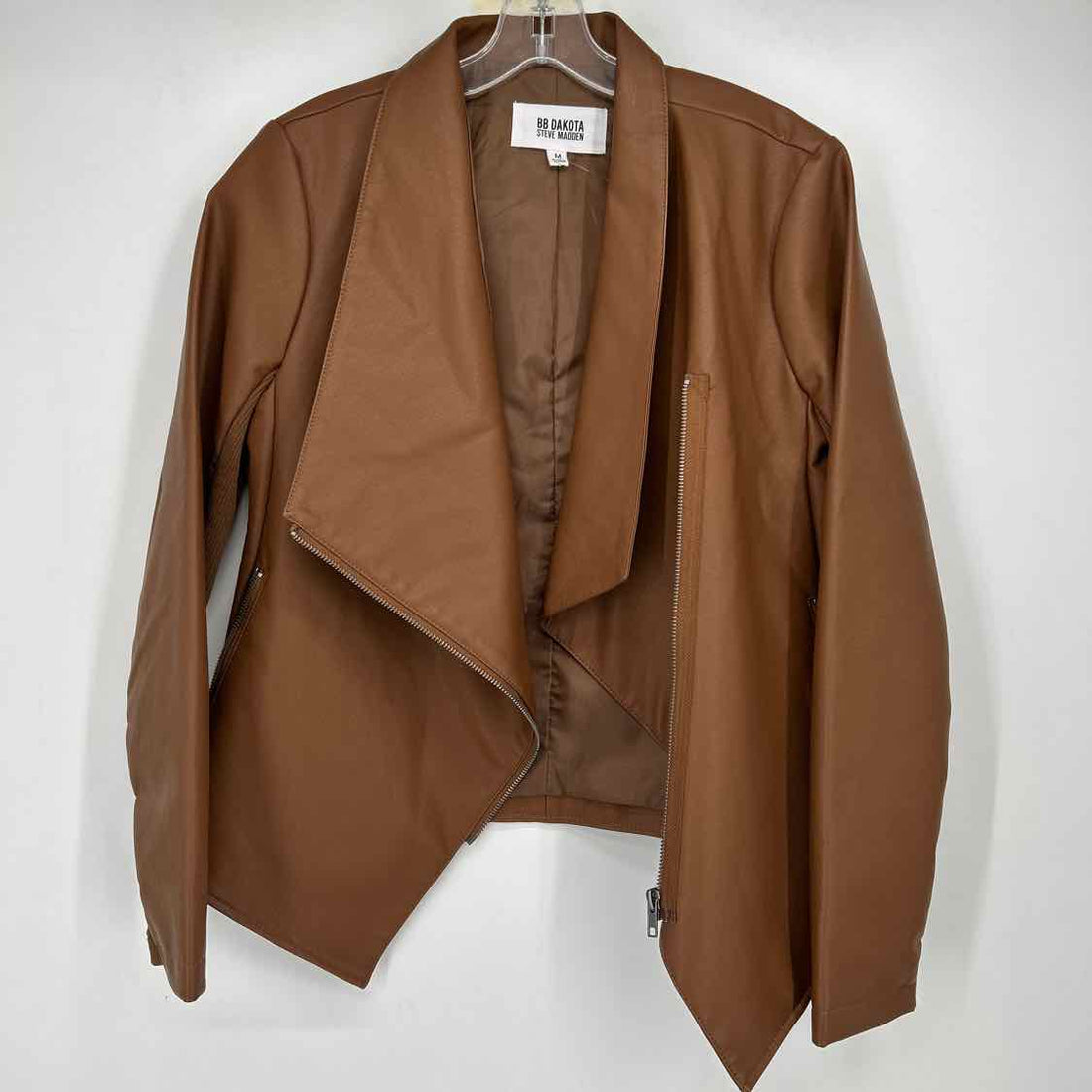 BB Dakota Size M Brown Faux Leather Jacket
