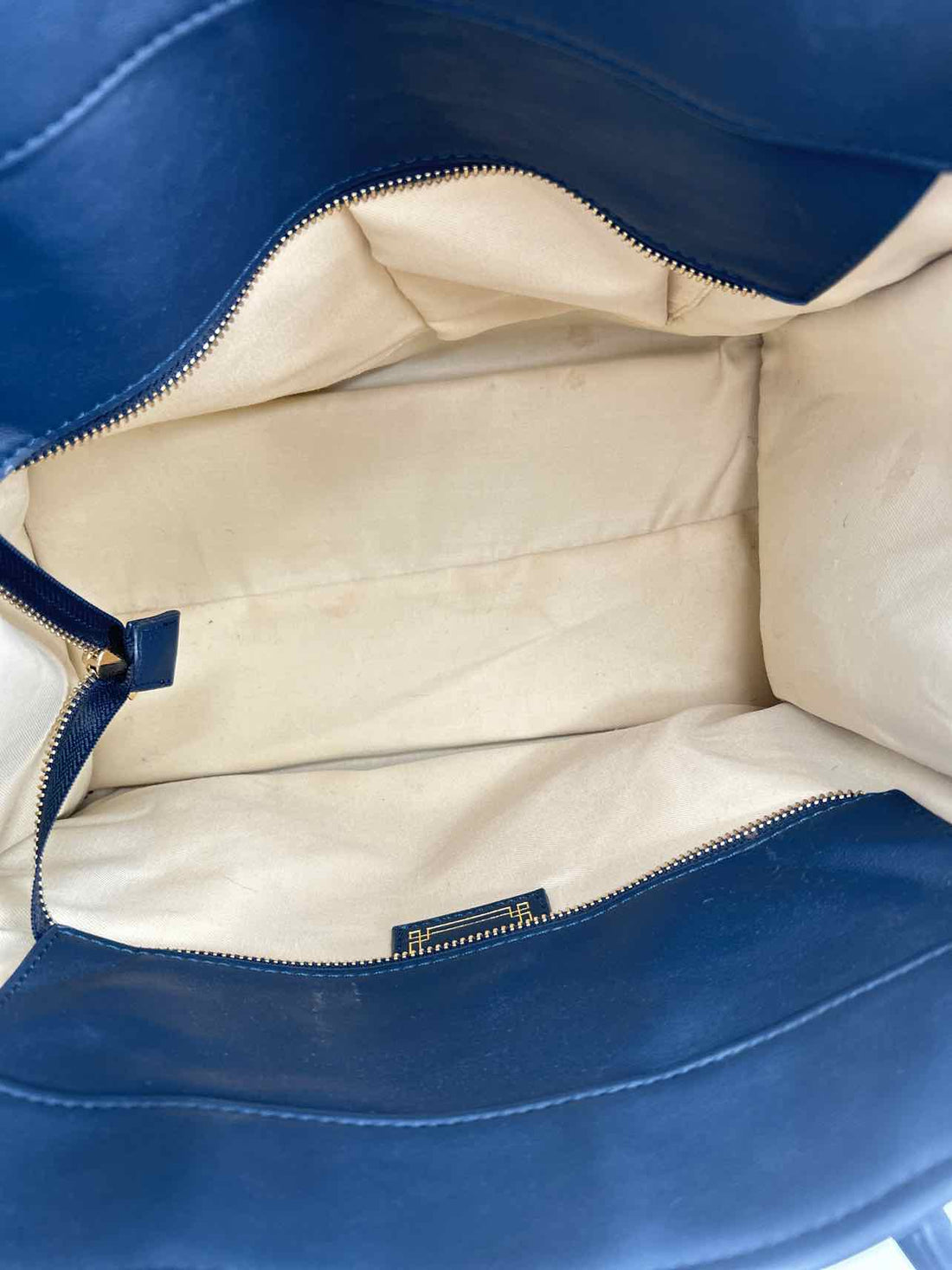 Milly Kate Navy Vegan Leather Pre Owned Satchel