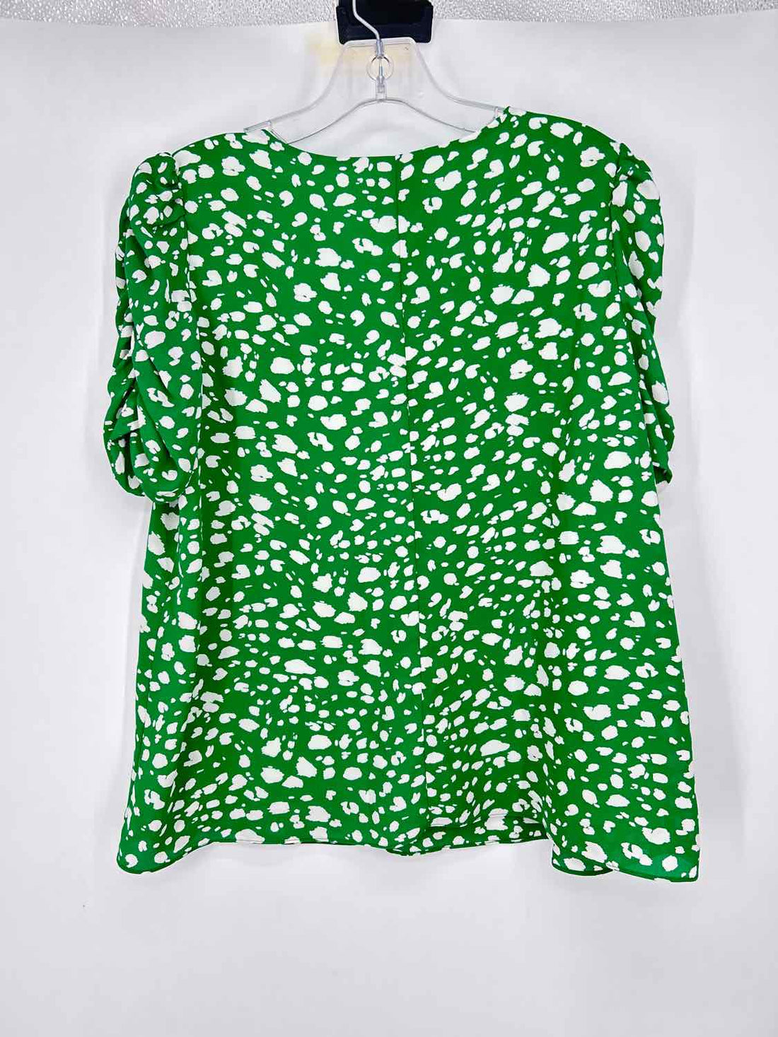 Adrienne Size S Green & White Short Sleeve