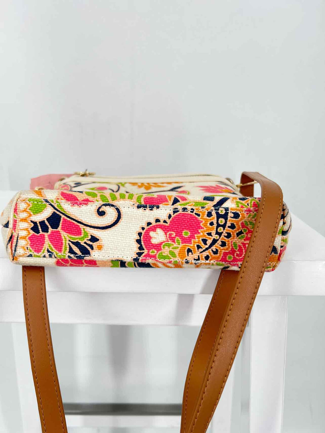 Spartina Beige Print Canvas Crossbody